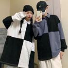 Couple Matching Two-tone Polo Sweatshirt