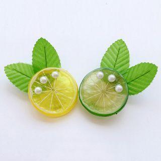 Faux Pearl Lemon Hair Clip