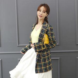 Double-button Check Blazer
