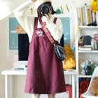 Stripe Heart Embroidered Jumper Dress