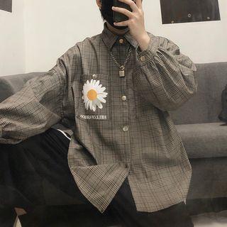 Flower Print Plaid Jacket