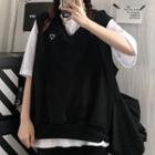 Heart Embroidery Sweater Vest / T-shirt