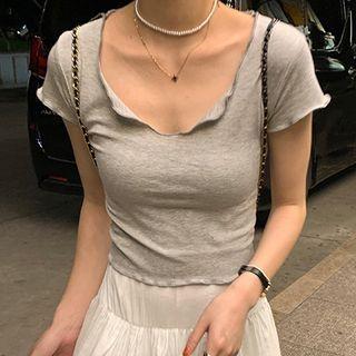 Wood Ear Trim Cropped T-shirt