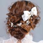 Wedding Rhinestone Crystal Bow Floral Headpiece