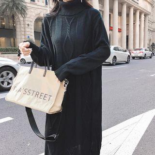 Turtleneck Oversized Sweater Dress