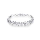 Fashion Bright Geometric Bracelet With White Cubic Zirconia Silver - One Size