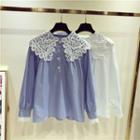 Long Sleeve Lace Collar Blouse
