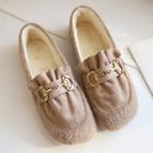 Chain-accent Fluffy Loafers