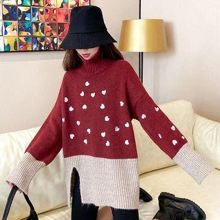 Color Block High-neck Sweater