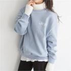 Knit-trim Brushed-fleece Lined Sweatshirt