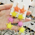 Faux Pearl Wirework Star Dangle Earring 1 Pair - As Shown In Figure - One Size