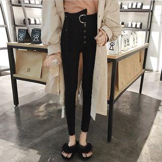 High-waist Asymmetric Skinny Pants