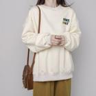 Smiley Face Letter Embroidered Sweatshirt