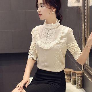 Ruffled Pintuck Blouse