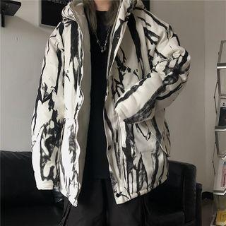 Tie Dye Long-sleeve Padded Fleece-lined Jacket