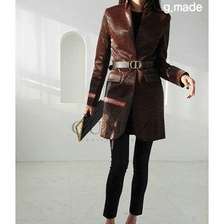 Single-button Python Long Jacket