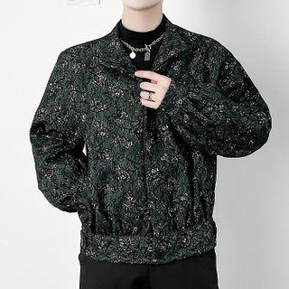 Stand Collar Lace Crop Jacket