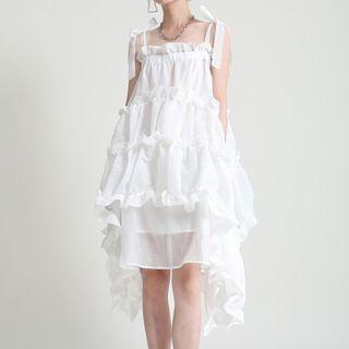 Spaghetti Strap Irregular Smock Dress