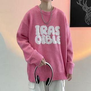 Lettering Print Oversized Sweater
