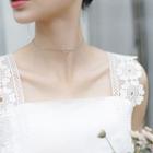 Wire Heart Rhinestone Accent Necklace As Shown In Figure - One Size
