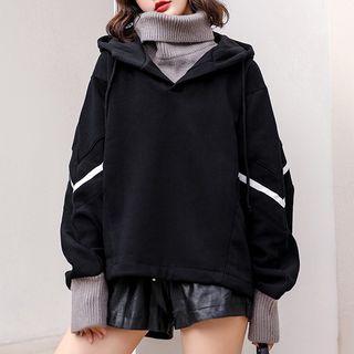 Contrast Trim Turtleneck Sweatshirt