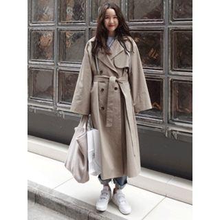 Hooded Double-breasted Trench Coat