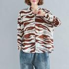 Zebra Print Shirt Coffee - One Size