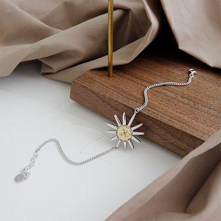 925 Sterling Silver Sun Bracelet 925 Silver - Silver & Gold - One Size