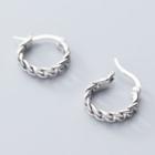925 Sterling Silver Chain Hoop Earring S925 - 1 Pair - As Shown In Figure - One Size