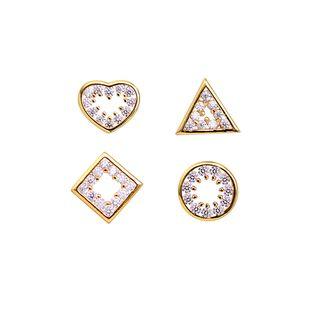 Rhinestone Geometric Single Stud Earring