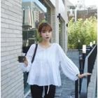 Puff-sleeve Long-sleeved Loose-fit Blouse