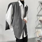 Asymmetrical Oversized Vest Gray - One Size