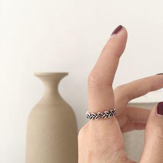 925 Sterling Silver Leaf Ring K256 - Leaf Ring - One Size