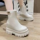 Plain Platform Hidden Wedge Short Boots