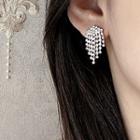 Rhinestone Fringe Drop Earring / Clip-on Earring