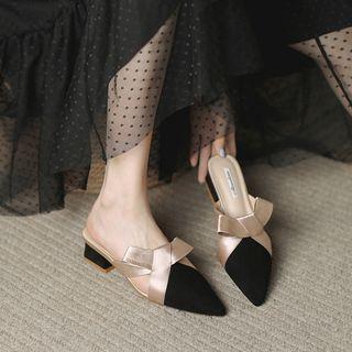 Block Heel Cap-toe Mules