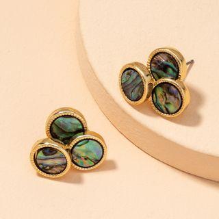 Shell Alloy Earring 1 Pair - E1609 - Stud Earrings - Gold - One Size
