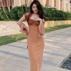 Short-sleeve Midi Sheath Dress / Shawl
