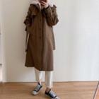 Fleece Collar Single-breasted Trench Coat