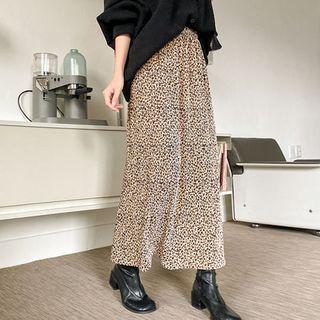 Leopard Velvet Maxi Skirt