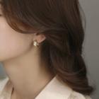 925 Sterling Silver Open Hoop Earring 1 Pair - Gold - One Size