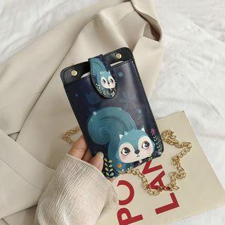 Squirrel Print Faux Leather Crossbody Bag