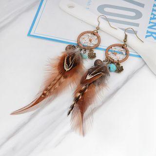 Dream Catcher Earring Eh385 - Brown - One Size