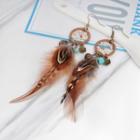 Dream Catcher Earring Eh385 - Brown - One Size