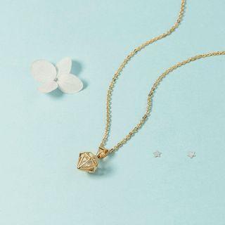 Rhinestone Pendant Necklace Necklace - Diamond - Conical - One Size