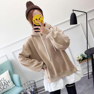 Mock Two-piece Rabbit Ear Accent Hoodie