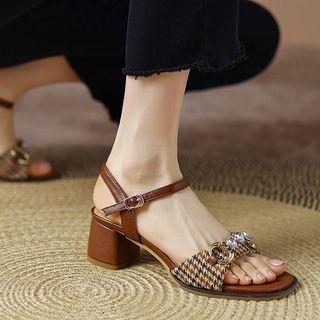 Houndstooth High Heel Sandals