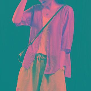 3/4-sleeve Button-up Top