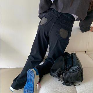 Heart Patch Loose Fit Jeans