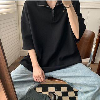 Plain Zipper T-shirt